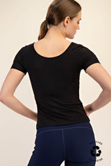 Recycled Butter Round Neck Short Sleeve Tee Black