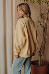 Textured Midwest Fleece Crew Neck Sweatshirt Yellow