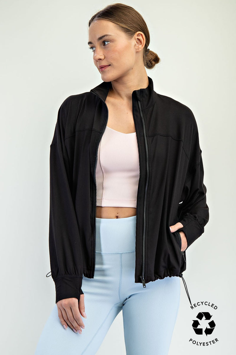Butter Soft Oversized Active Jacket Black