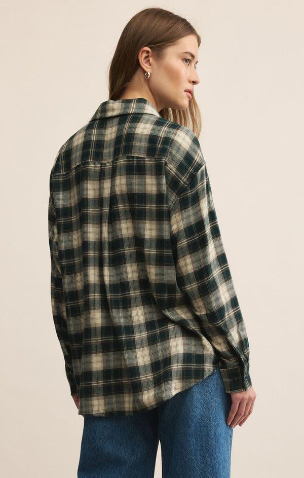 River Plaid Button Up Garland Green