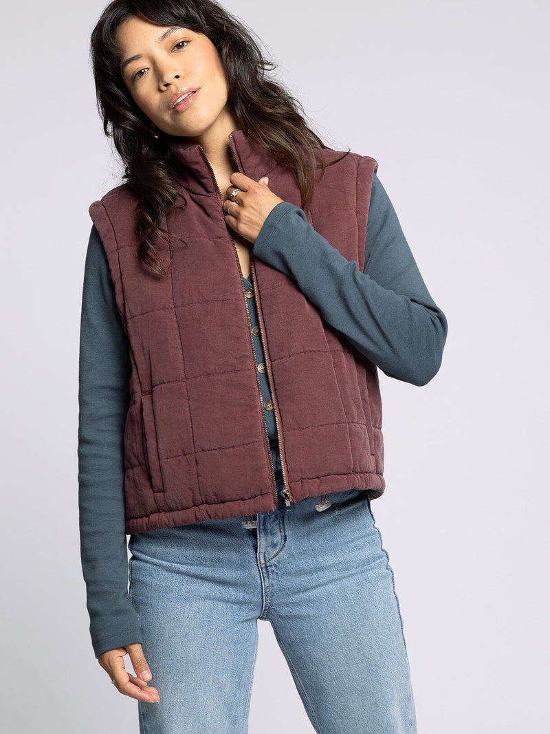 Brina Quilted Vest Crushed Berry