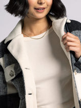 Ontario Coat Ivory Black Buffalo