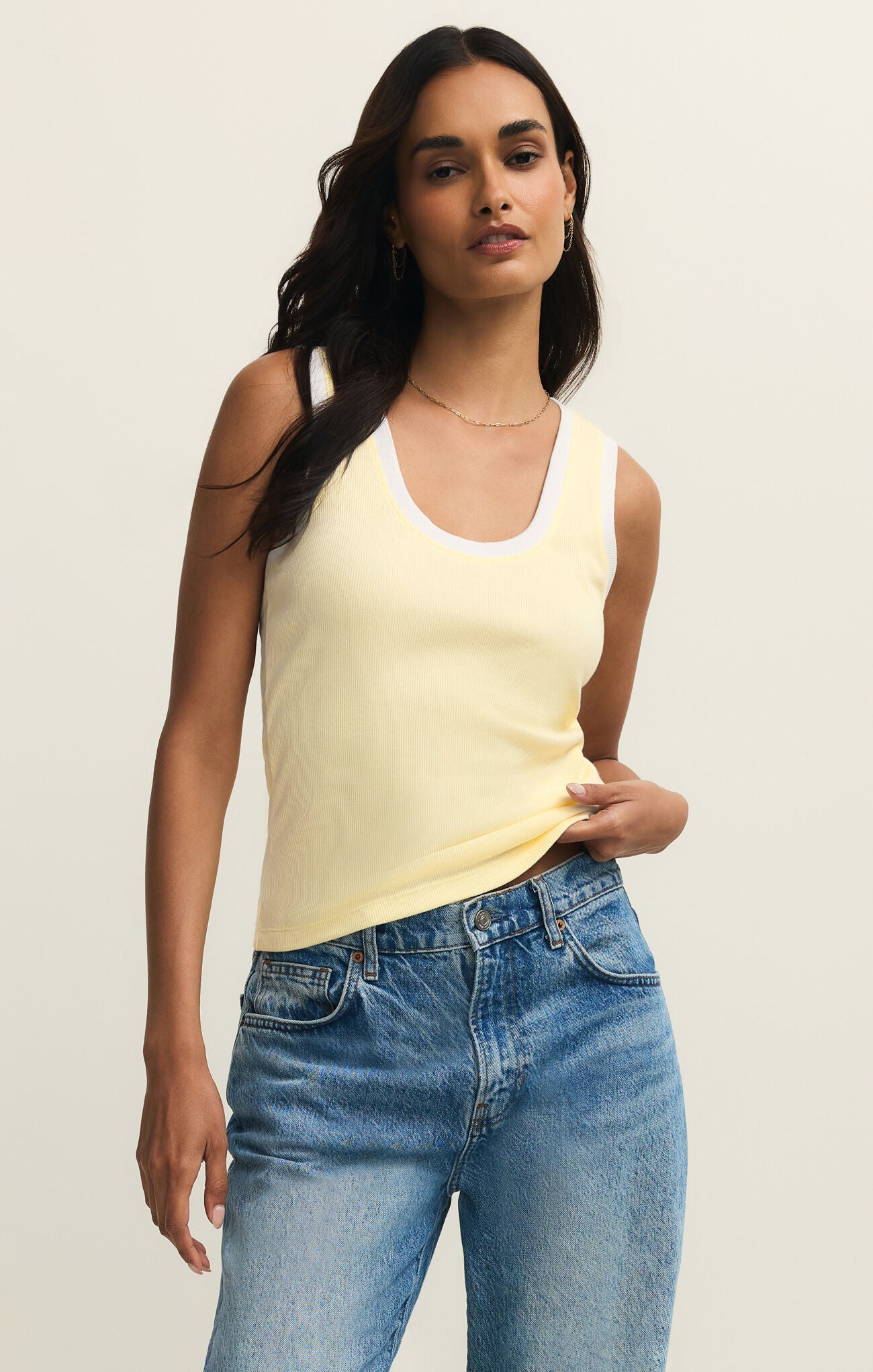Sirena Colorblocked Rib Tank Pineapple