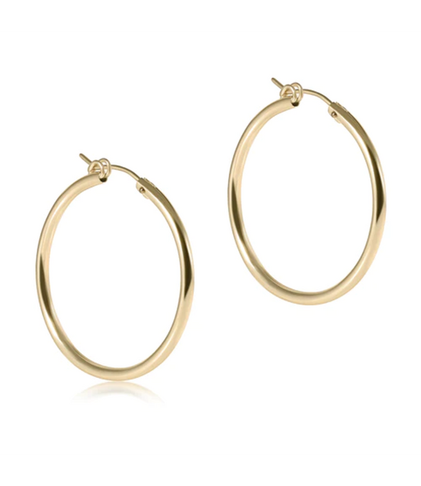 Round Gold 1.25" Hoop Earrings