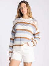 Calla Lily Sweater Blue Rust Combo