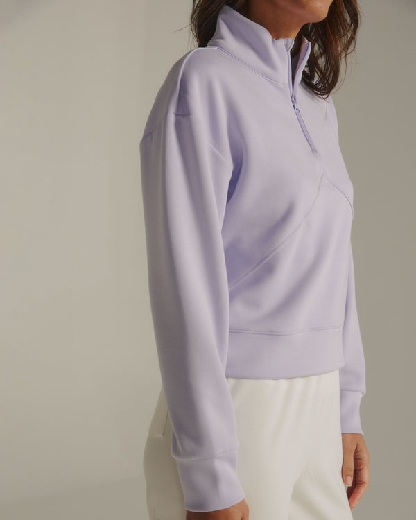 Rev Crop Quarter Zip Top Violet