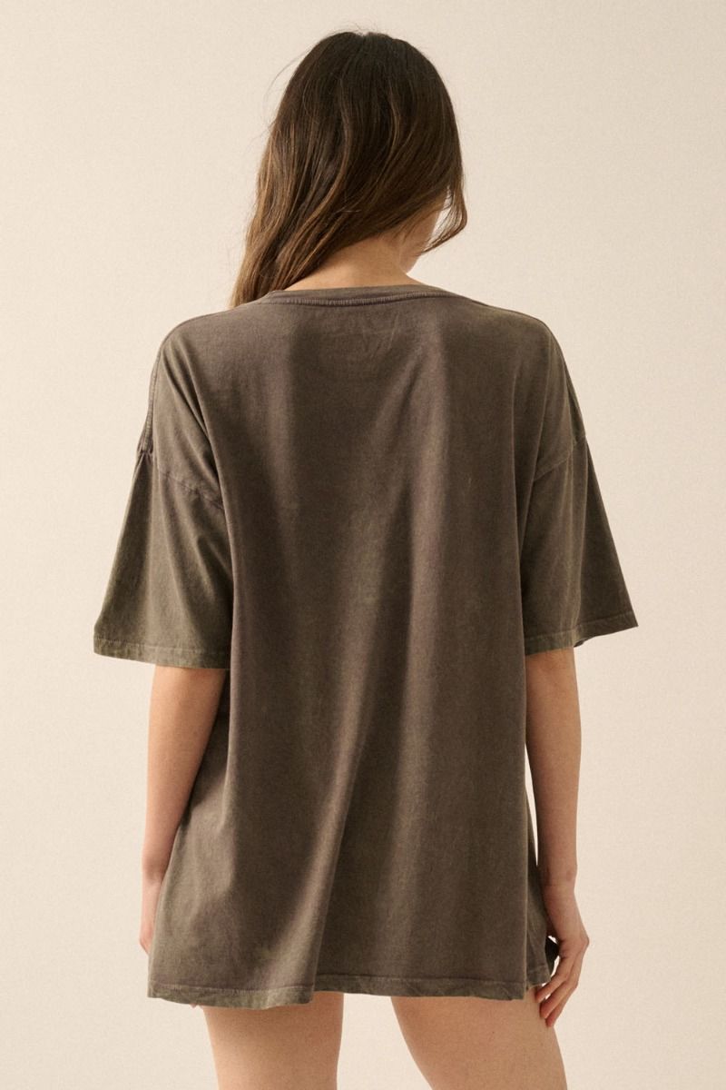 Mineral Washed Lily Graphic Tee Iron