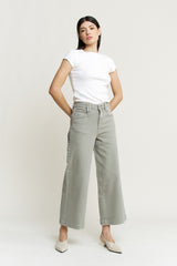 Super High Wise Cropped Utility Pants Summer Green