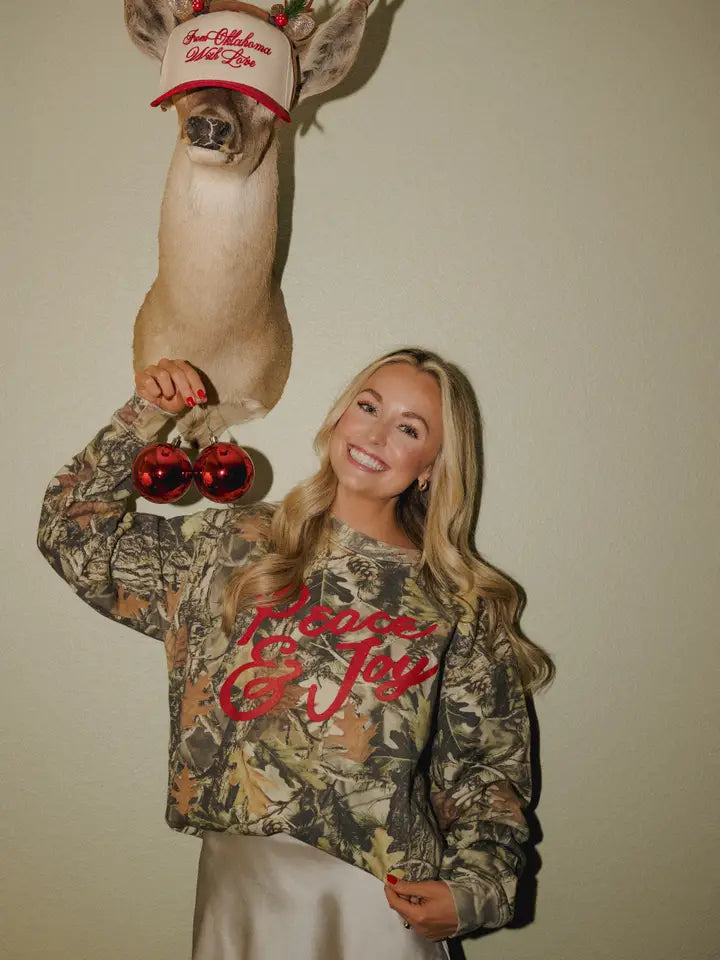 Peace & Joy Christmas Camo Sweatshirt Camo