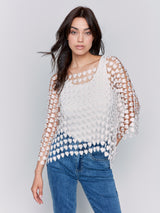 Lurex Hearts Textured Popover Natural