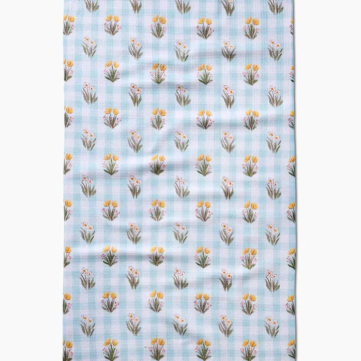 Geometry Tea Towel Picnic Plaid Blue
