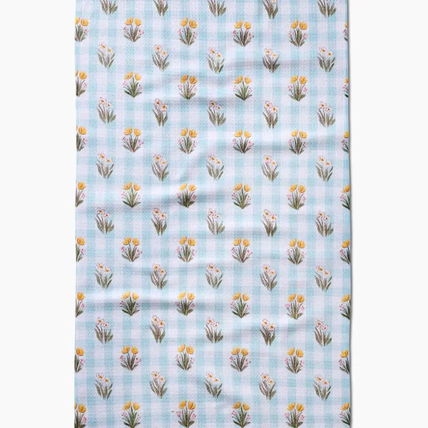 Geometry Tea Towel Picnic Plaid Blue