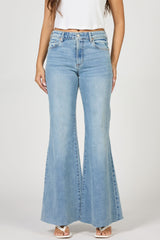Hendrix High Rise Raw Cut Hem Wide Leg Jeans Hillcress