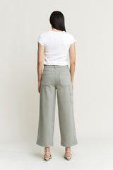 Super High Wise Cropped Utility Pants Summer Green
