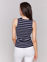 Rib Knit Tank Top Navy