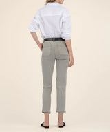 Reese High Rise Straight Crop Moto Jeans Army Green