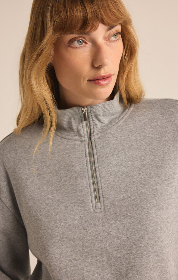 Feeling The Moment 1/4 Zip Sweatshirt Classic Heather Grey