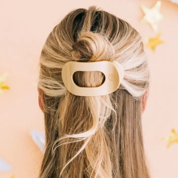 Teleties Small Flat Round Hair Clip Champagne Toast