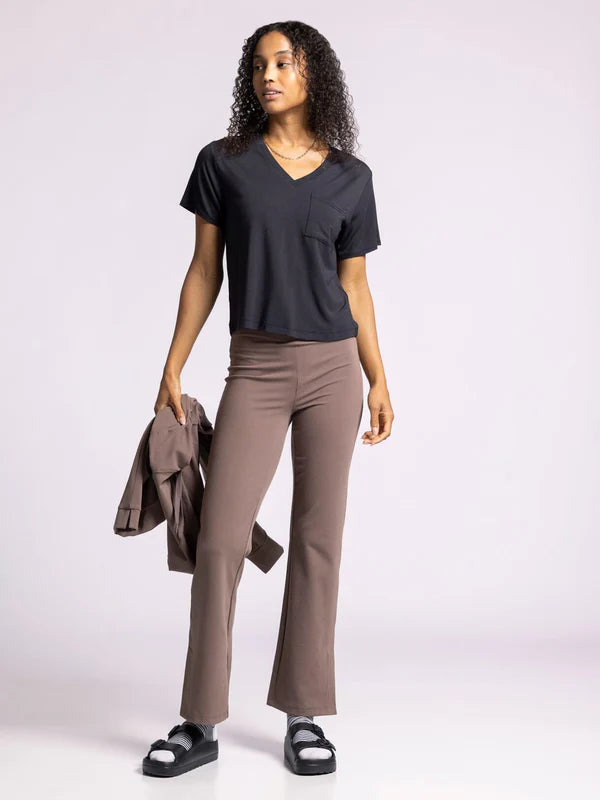Izzy Slit Hem Pants Raisin
