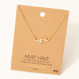 Double Cross Pendant Necklace