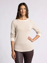 Stacy Long Sleeve Top White Swan Clove Stripe