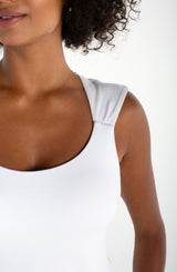 Sleeveless Built In Bra Top Cream