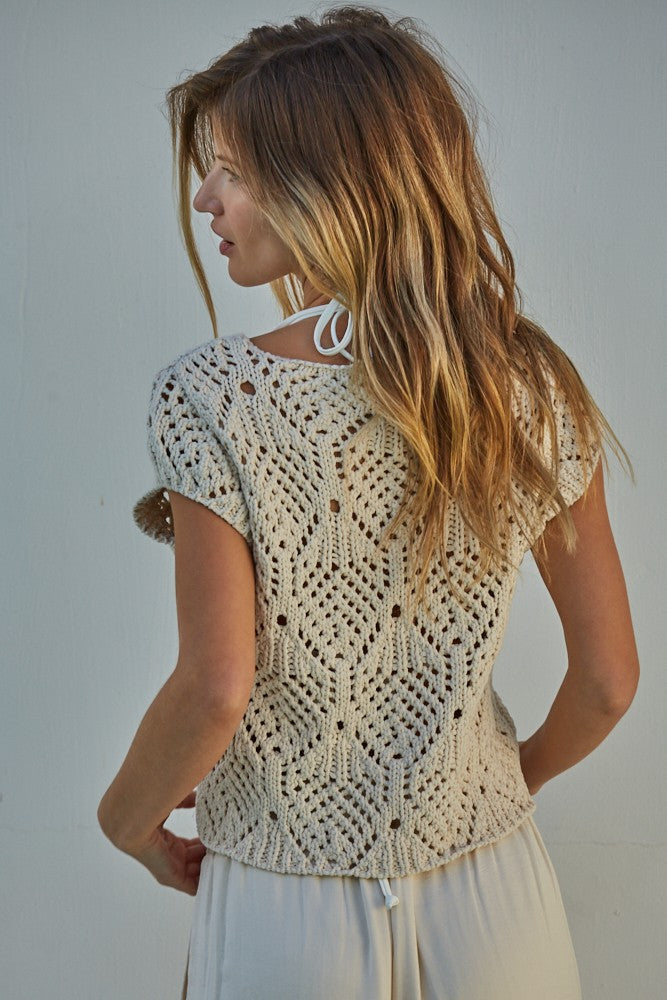 Kendra Crochet Top Natural