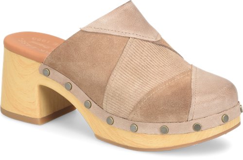 Tay Patchwork Clogs Taupe Combo