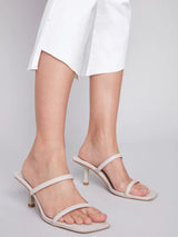 Curved Fray Hem 5 Pocket Stretch Twill Pants White