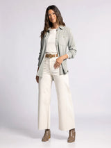 Lewis Button Up Shirt Vetiver Heather
