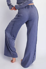Billie French Terry Ribbed Set Navy