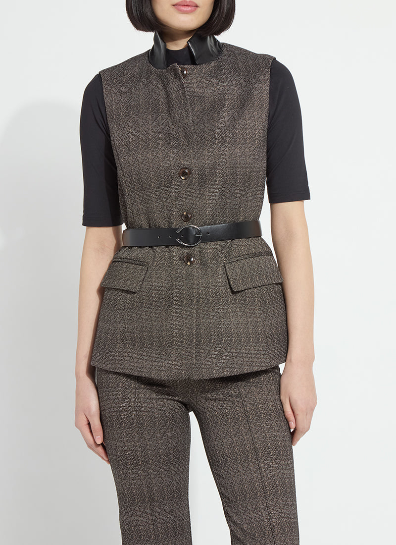 Frankie Sleeveless Blazer Speckled Salt + Pepper