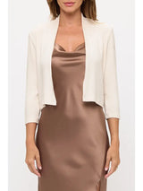 Brushed Knit Cashmere Feel Bolero Oatmeal