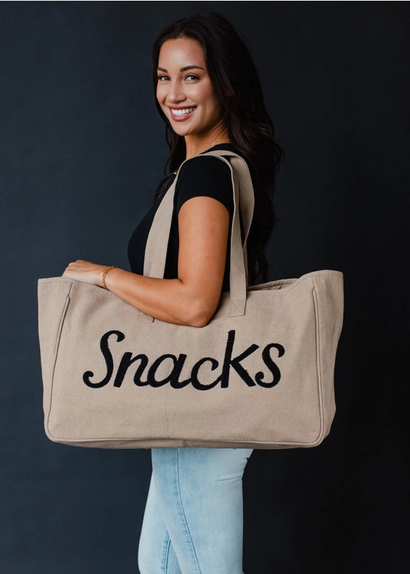 Snacks Textured Woven Tote