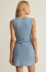 Mattie Jersey Denim Mini Dress Ocean Air Indigo