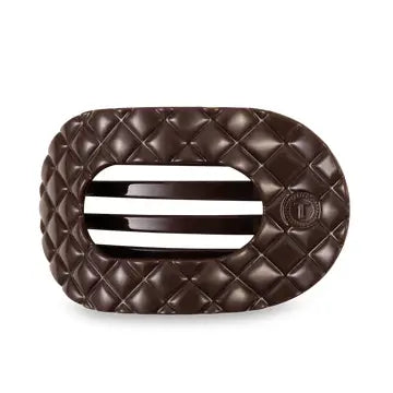 Teleties Large Flat Round Clip Truly Taupe Quilted