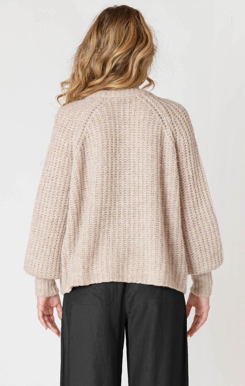 Chunky Knit Button Down Cardigan Soft Oat Melange