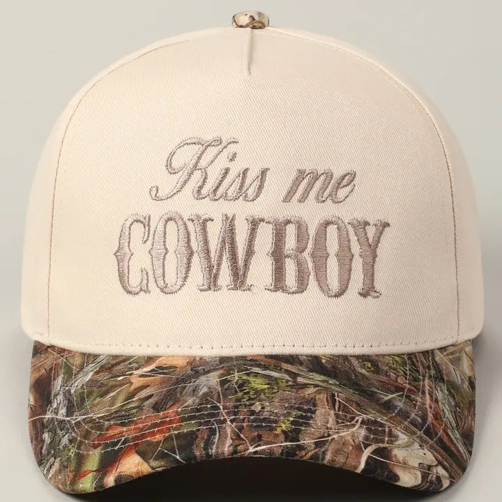 Kiss Me Cowboy Two Tone Trucker Hat
