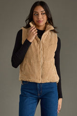 Ribbed Corduroy Vest Tan