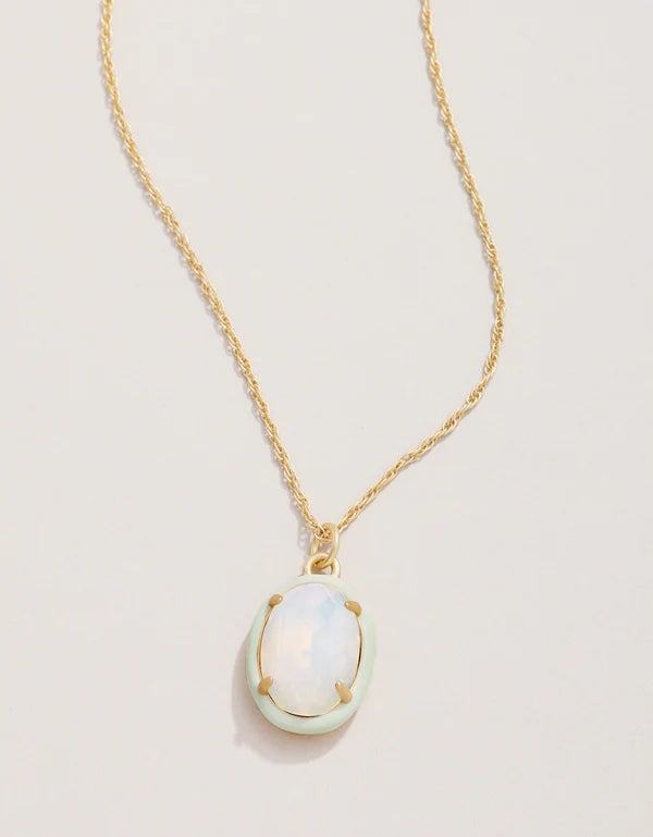 Clara Oval 18" Necklace - White Opal