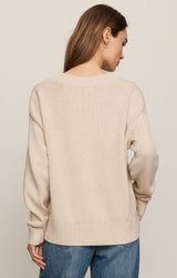 Cloud Spun Vneck Sweater Frosted Pearl