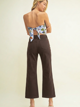 Patch Pocket Wide Leg Pants Dark Brown