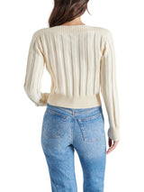 Serra Boat Neck Rib Sweater Cream