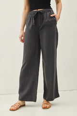 Tencel Wide Leg Pants Charcoal