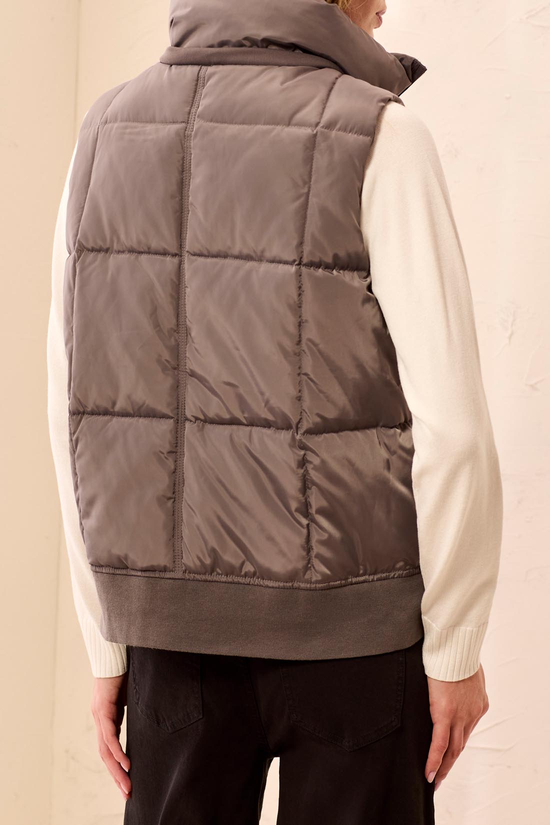 Removable Hood Quilted Puffer Vest Tornado