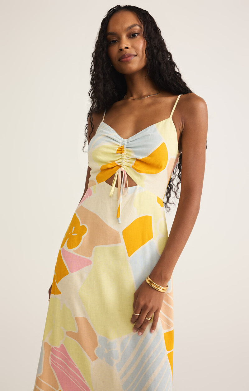 Aura Riviera Midi Dress Mellow Yellow