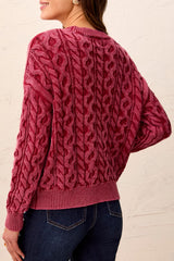 Special Wash Cable Detail Sweater Pinot