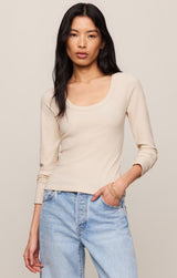 Greyson Scoop Long Sleeve Tee Chalk
