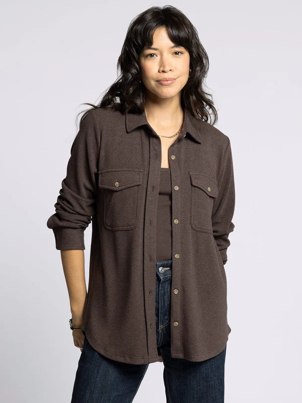 Cassian Button Up Shirt Coffee Bean