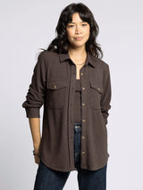 Cassian Button Up Shirt Coffee Bean